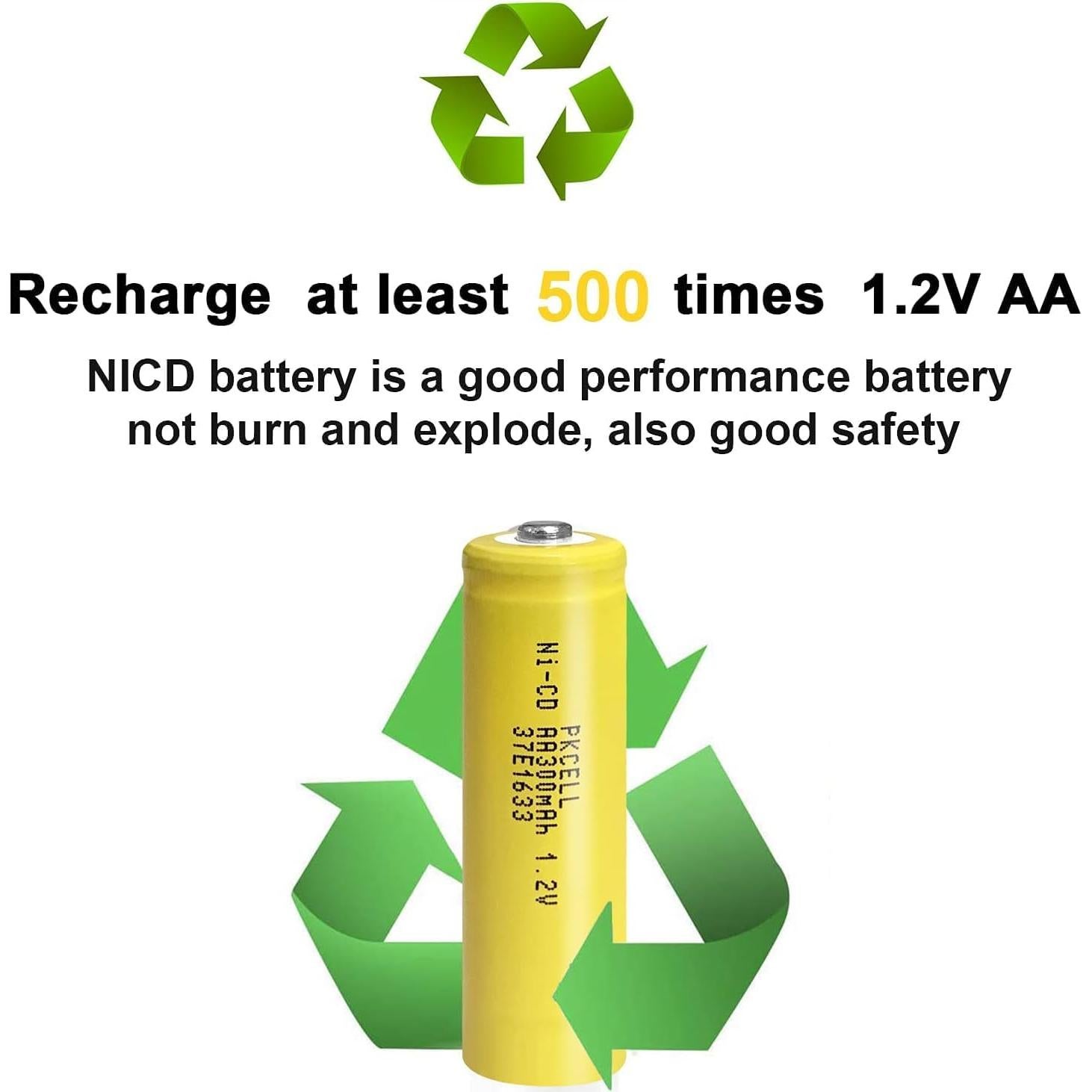 Baterías Recargables AA PKCELL 1.2V 300mAh Ni-CD - 4 Pcs