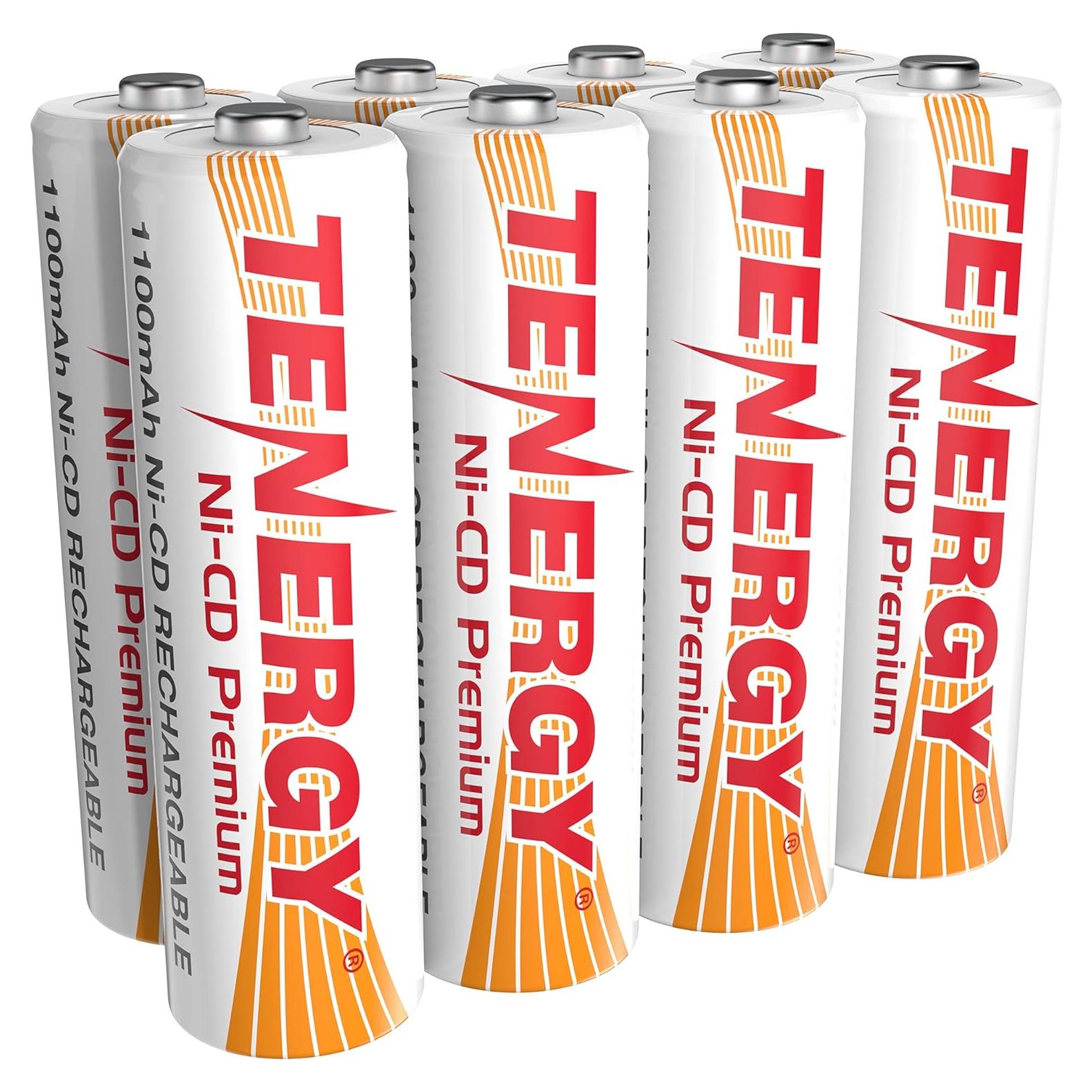 Baterías recargables Tenergy AA NiCd 1100mAh 1.2V - Paquete de 8