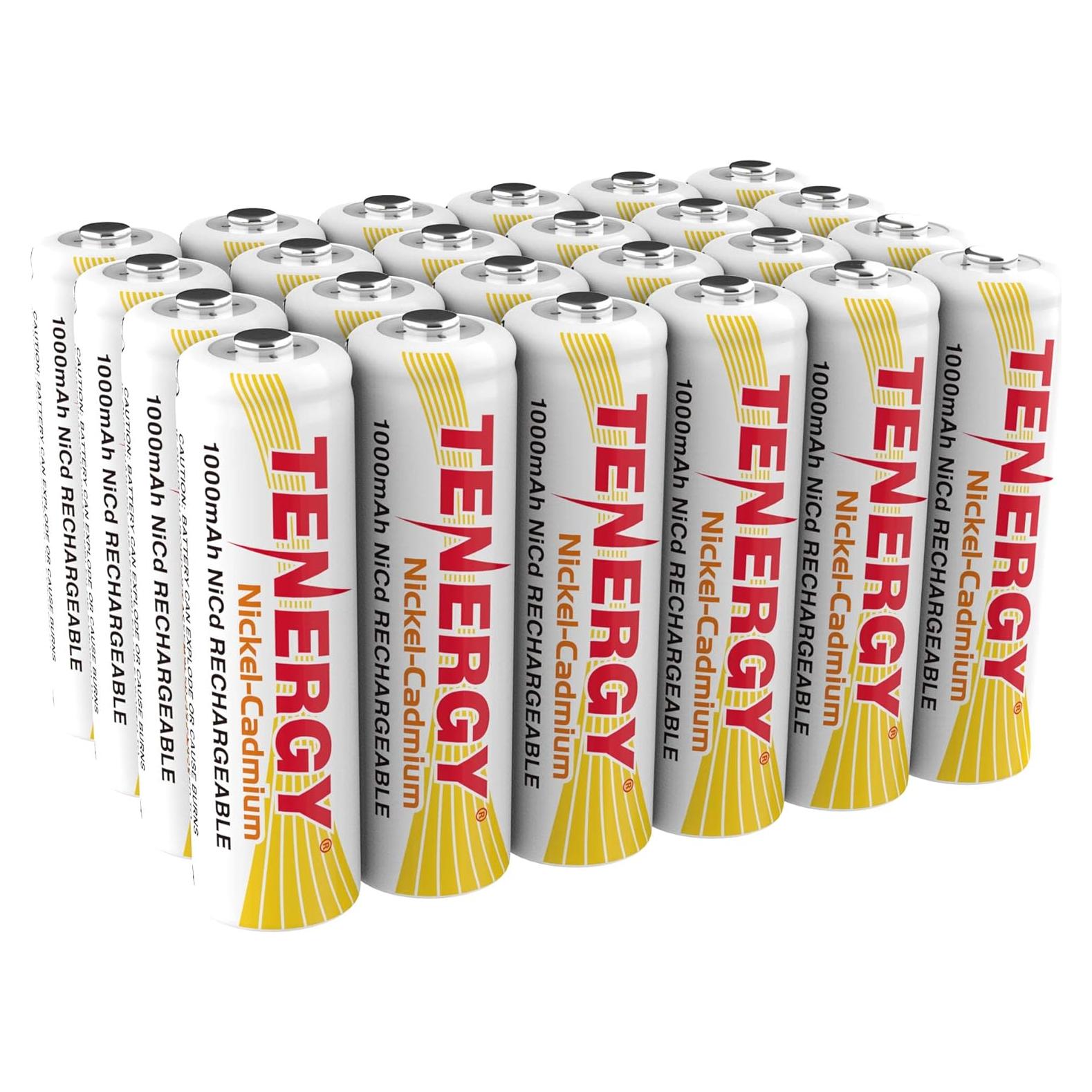 Baterías recargables NiCD AA Tenergy 1.2V 1000mAh 24 unidades