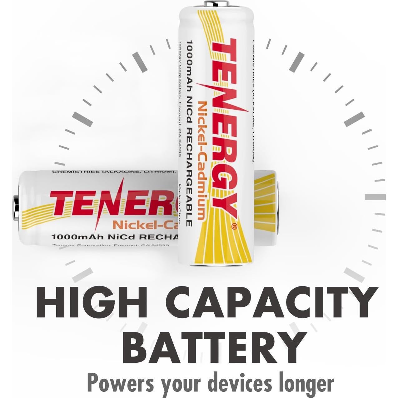 Baterías recargables NiCD AA Tenergy 1.2V 1000mAh 24 unidades