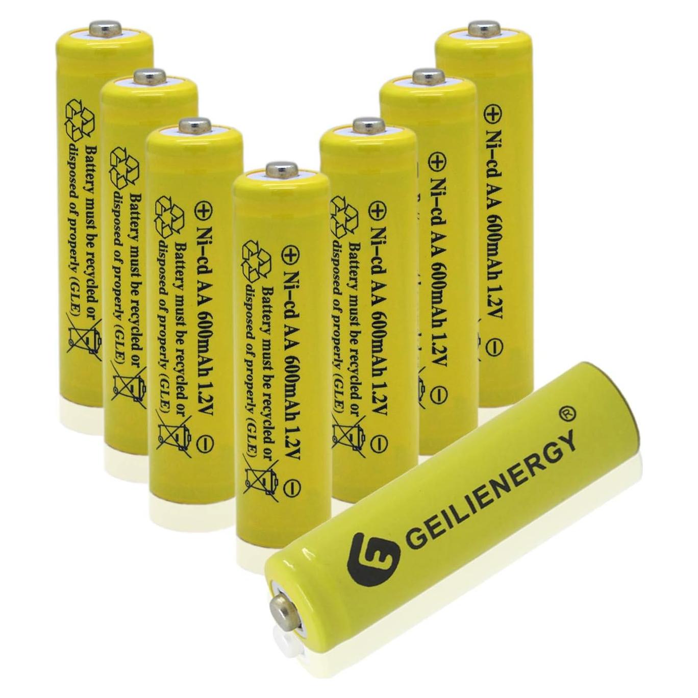 Baterías Recargables Solares AA GEILIENERGY 600mAh 8 PCS