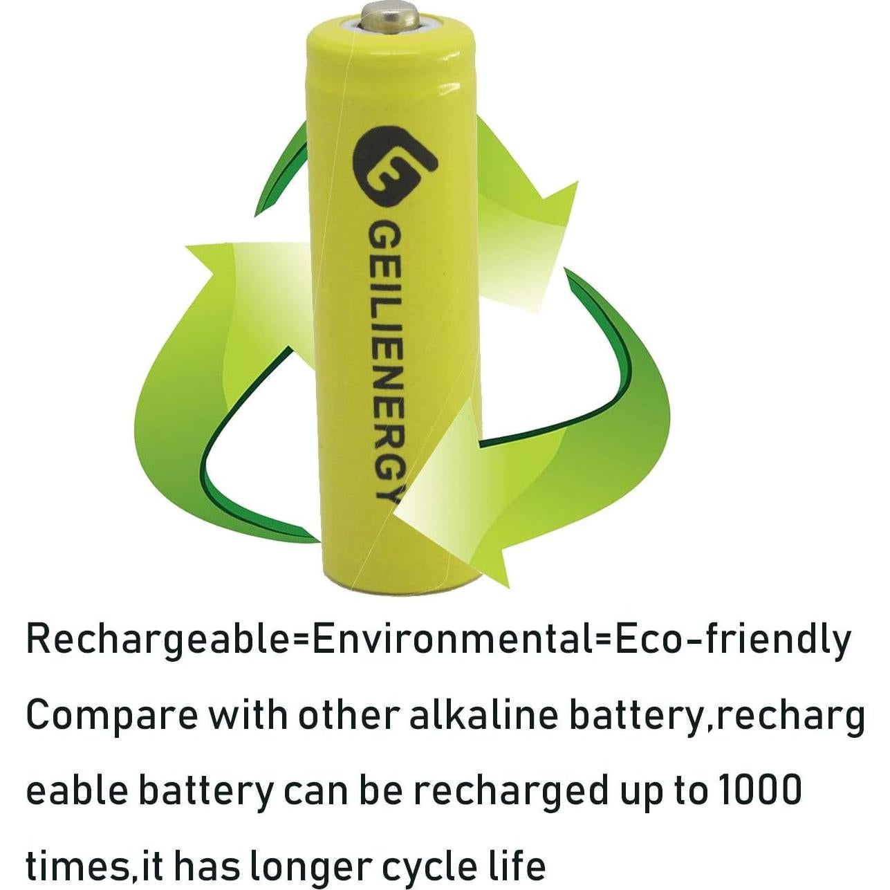 Baterías Recargables Solares AA GEILIENERGY 600mAh 8 PCS