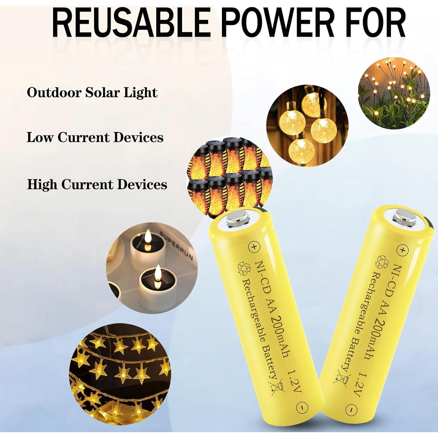 Baterías Recargables Ni-CD AA 200mAh 1.2V Teneyuuo - Paquete de 8