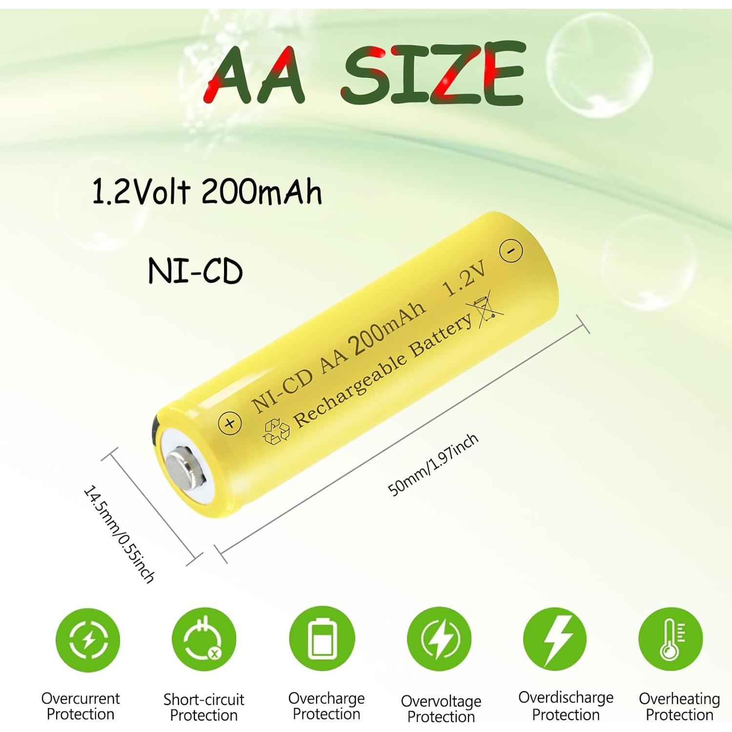 Baterías Recargables Ni-CD AA 200mAh 1.2V Teneyuuo - Paquete de 8