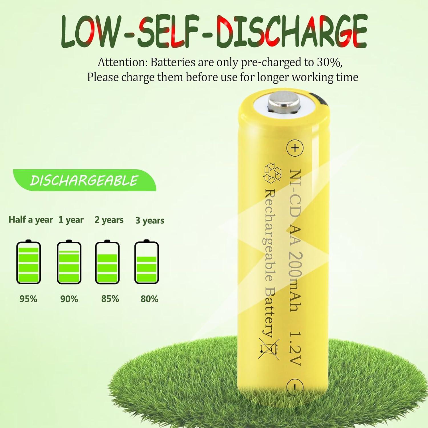 Baterías Recargables Ni-CD AA 200mAh 1.2V Teneyuuo - Paquete de 8