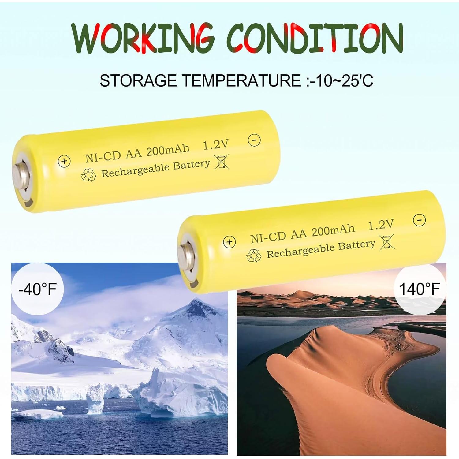 Baterías Recargables Ni-CD AA 200mAh 1.2V Teneyuuo - Paquete de 8