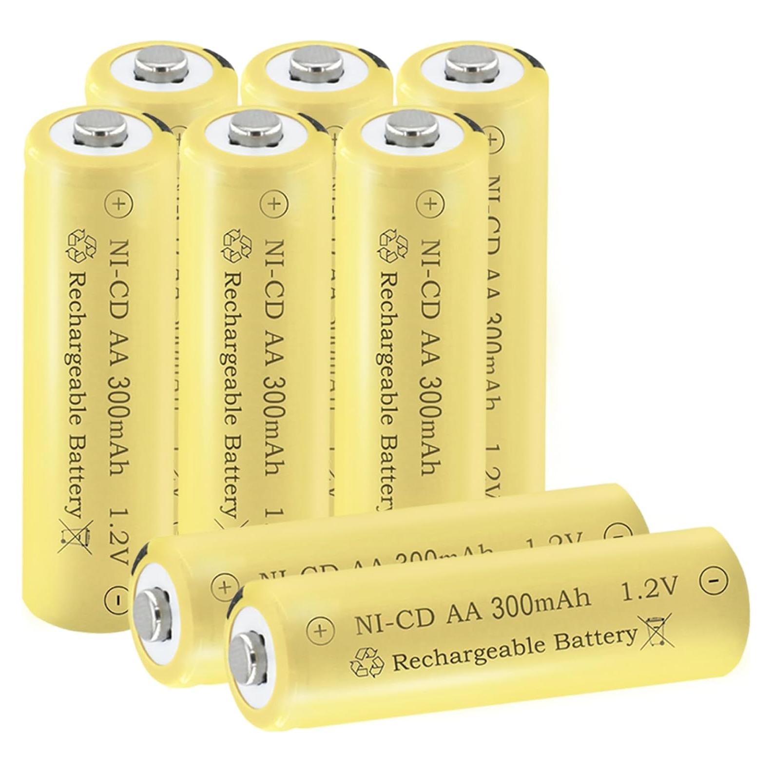 Baterías recargables AA NI-CD 300mAh 1.2V Teneyuuo - Paquete de 8