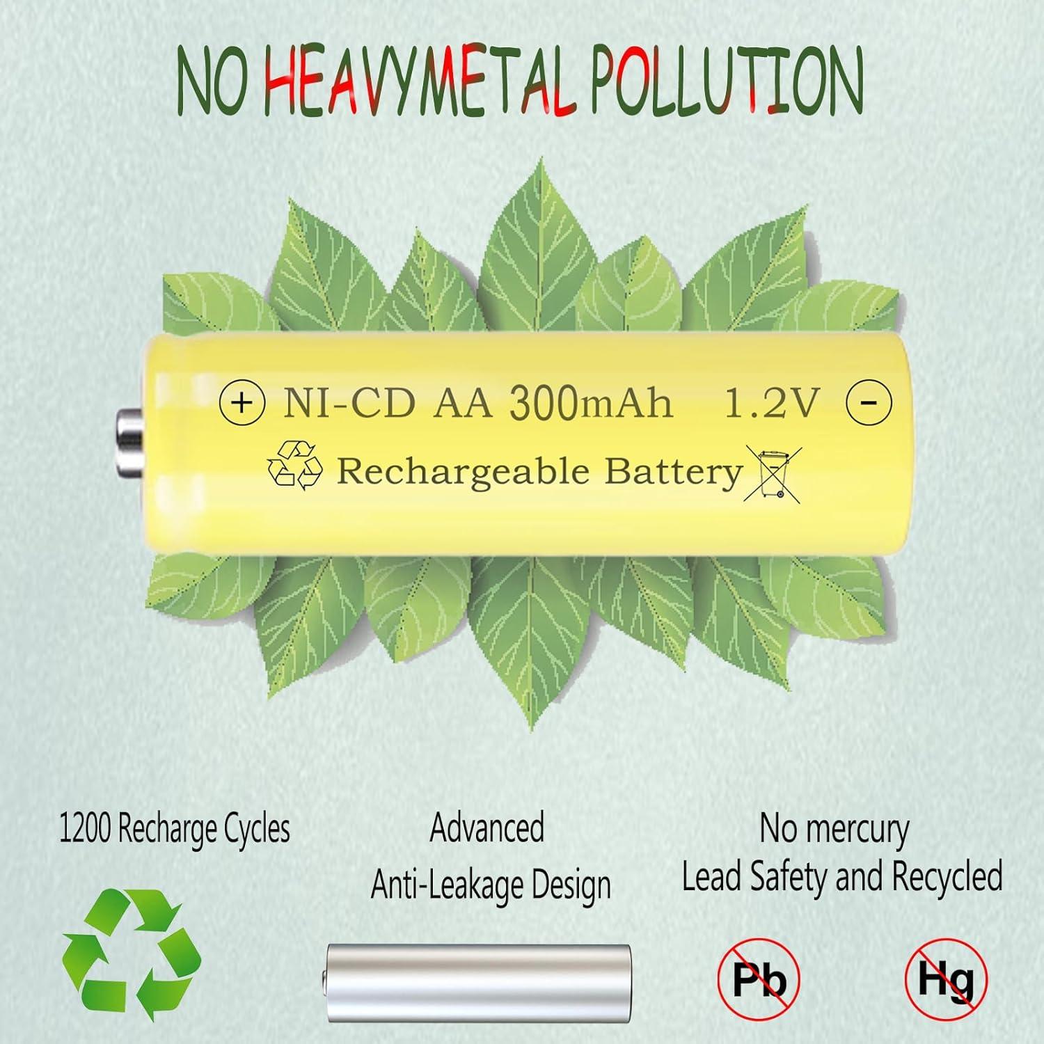 Baterías recargables AA NI-CD 300mAh 1.2V Teneyuuo - Paquete de 8