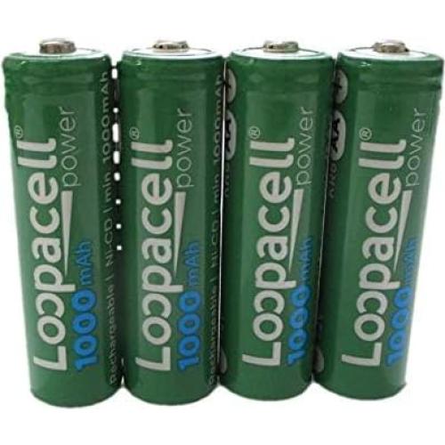 Batería recargable NiCD Loopacell 4 AA 1.2V 1000mAh alta capacidad