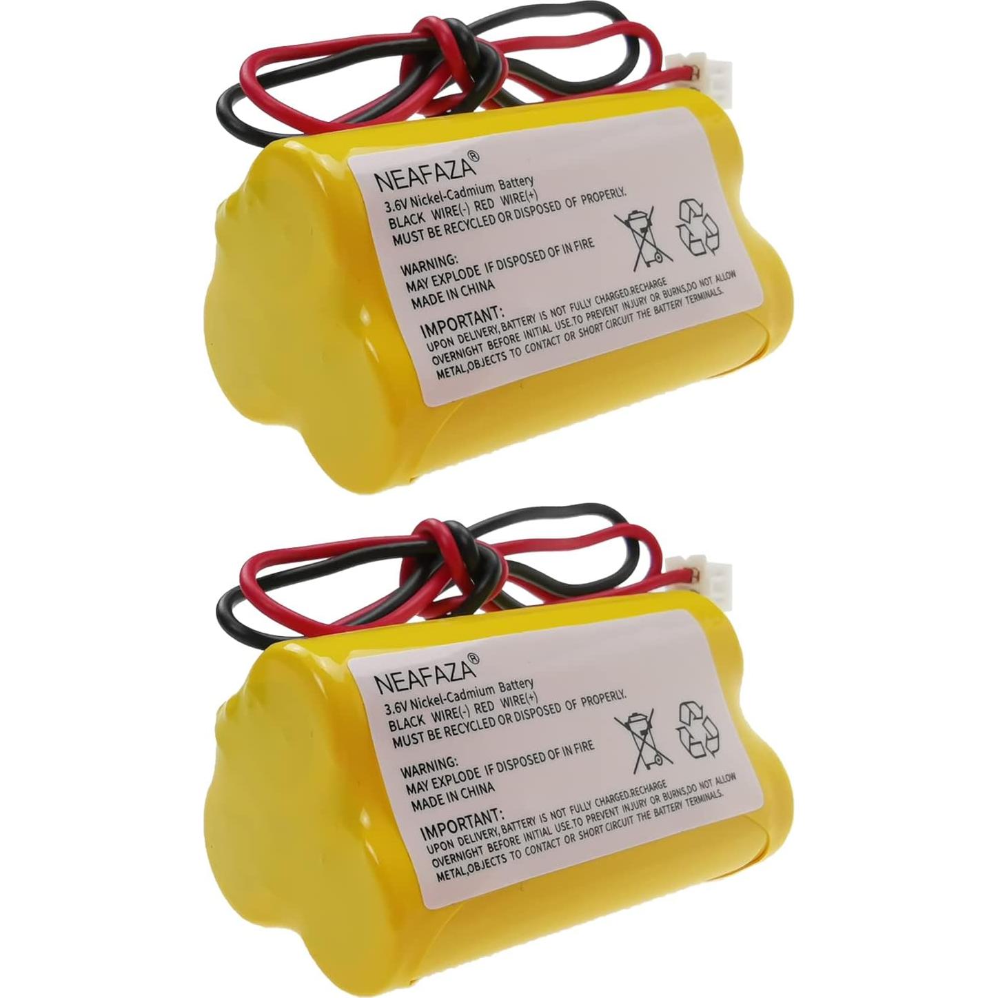 Batería Ni-Cd AA 3.6V 900mAh para Luz de Emergencia - 2 Piezas