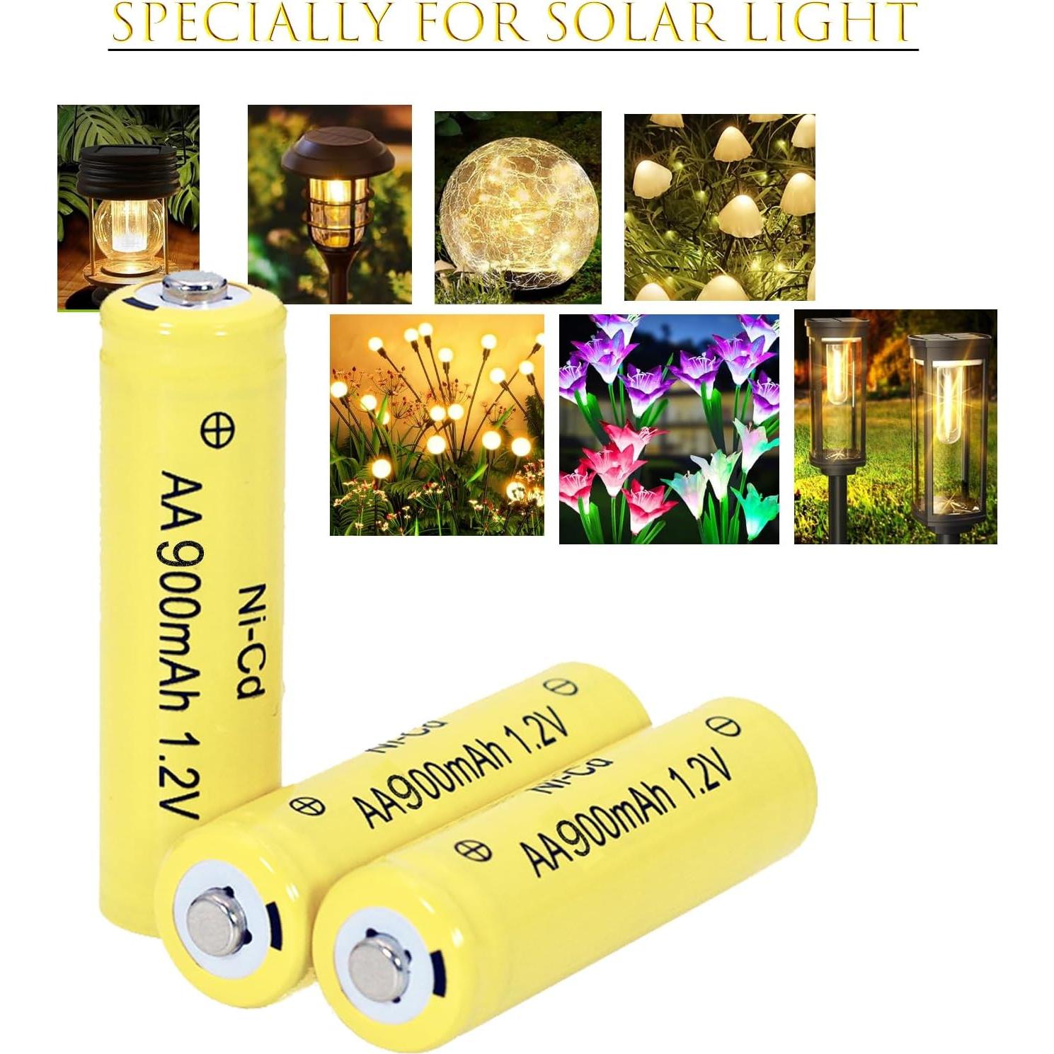 4 Baterías Recargables AA Ni-Cd 900mAh Betmaxful para Luces Solares