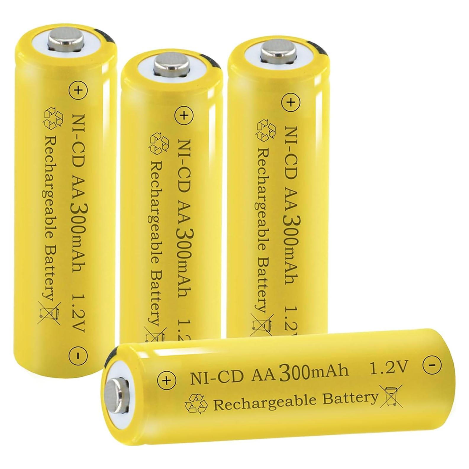 Baterías Recargables NI-CD AA 300mAh 1.2V Teneyuuo - Paquete de 4