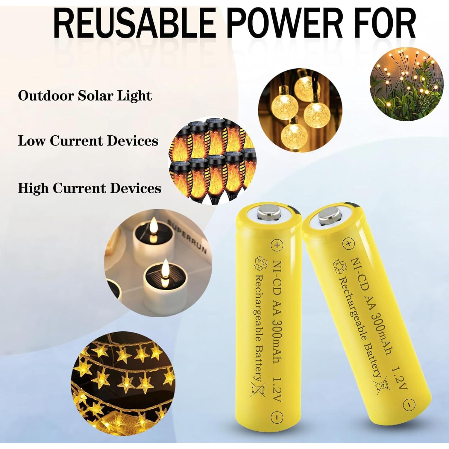 Baterías Recargables NI-CD AA 300mAh 1.2V Teneyuuo - Paquete de 4