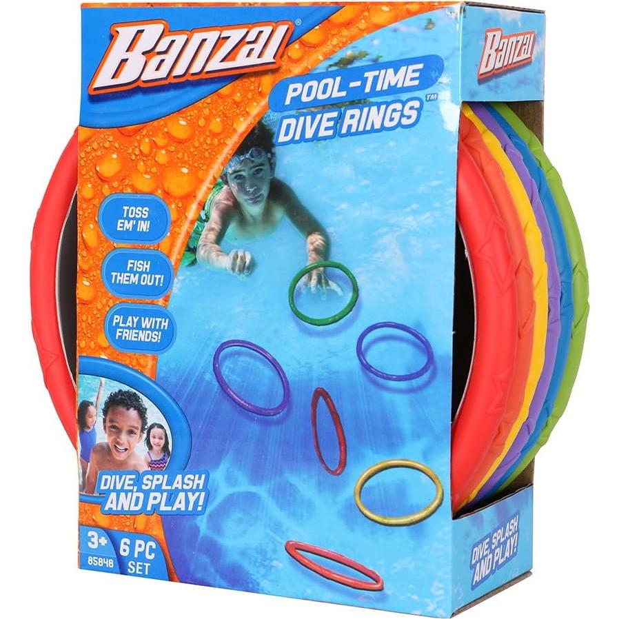 Anillos de buceo Banzai 6-Pack para piscina y verano