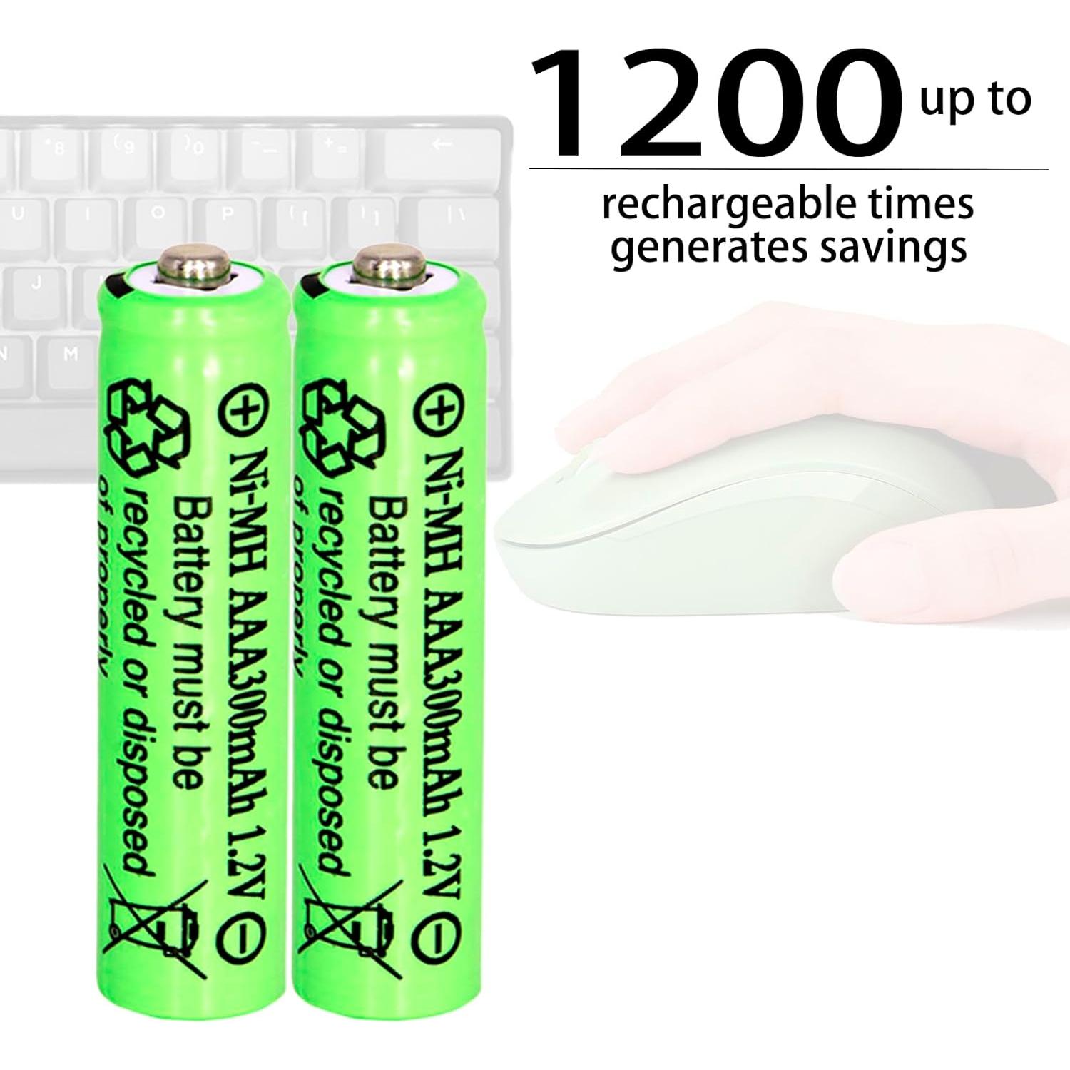 Baterías Recargables AAA 300mAh NiMH Lombaour - 10 Paquetes