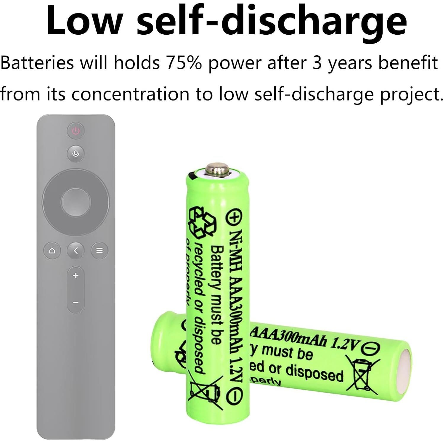 Baterías Recargables AAA 300mAh NiMH Lombaour - 10 Paquetes