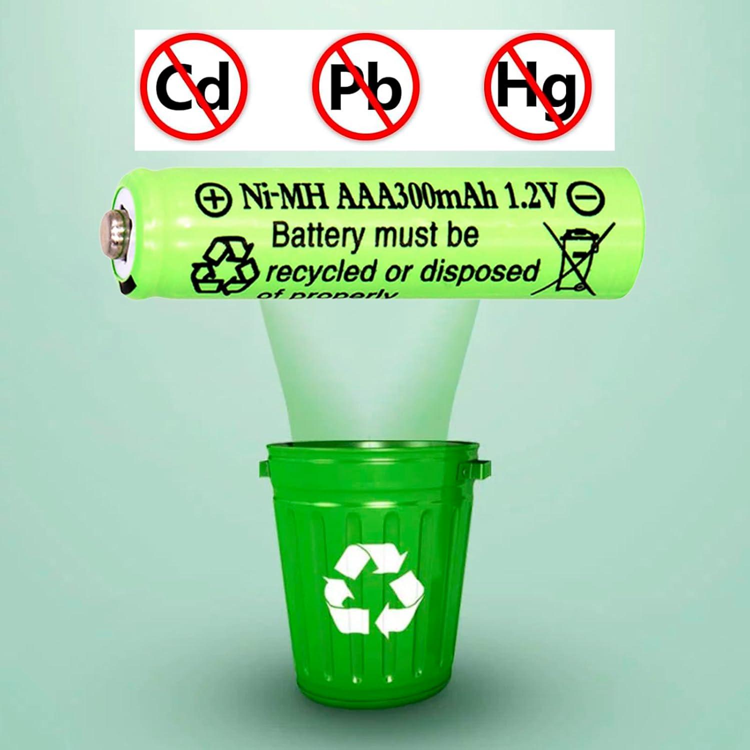 Baterías Recargables AAA 300mAh NiMH Lombaour - 10 Paquetes