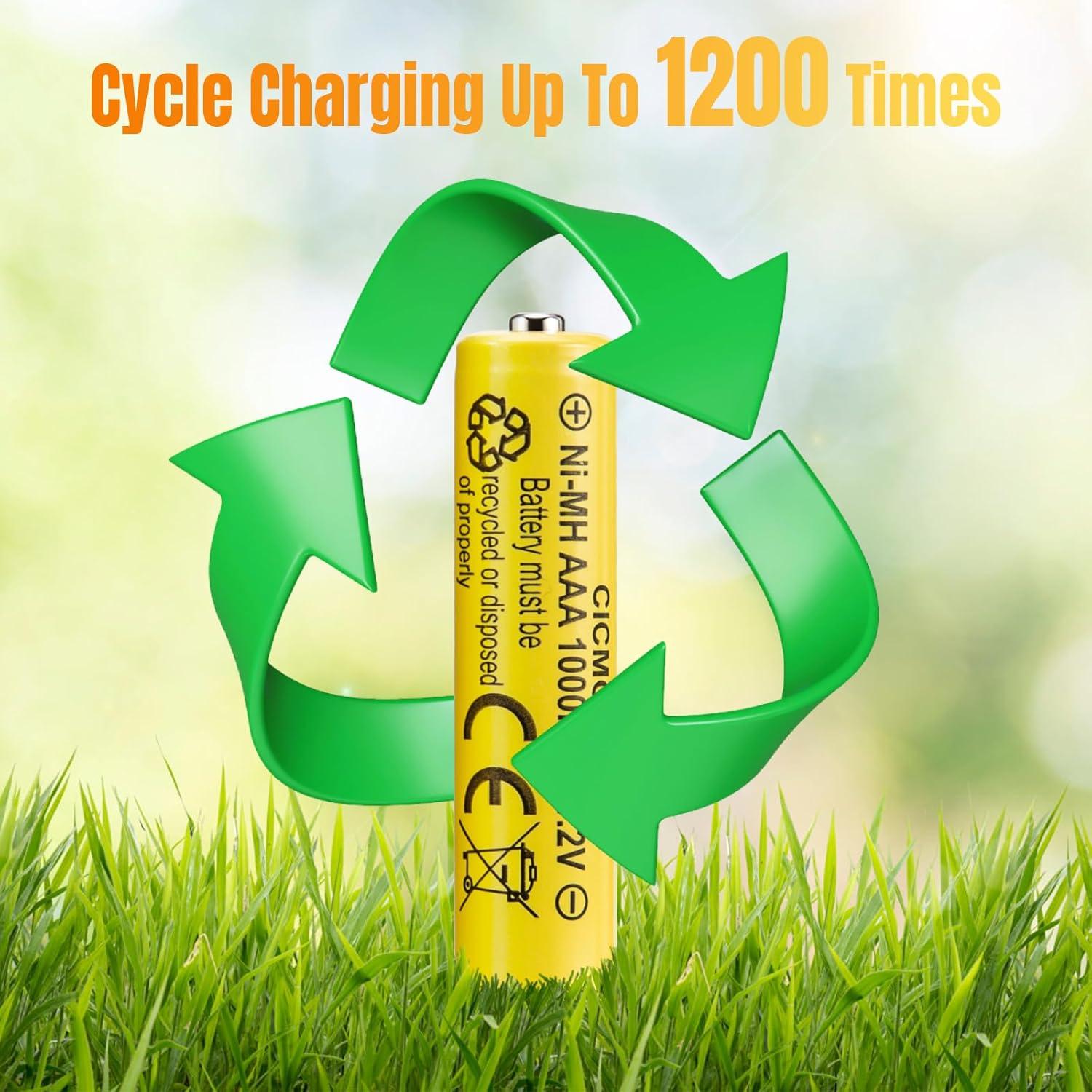 Baterías recargables AAA CICMOD 1.2V 1000mAh 4 unidades