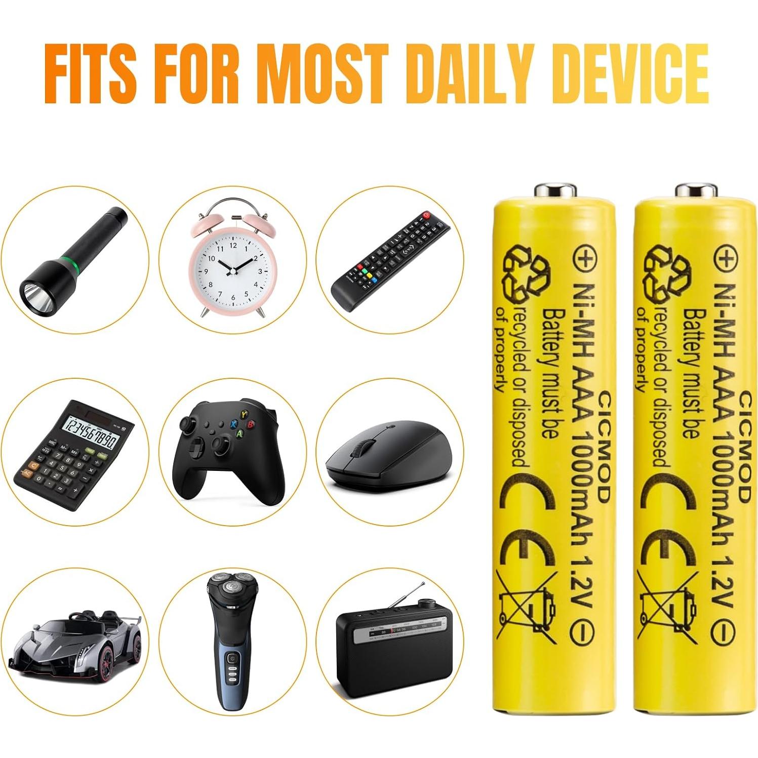 Baterías recargables AAA CICMOD 1.2V 1000mAh 4 unidades