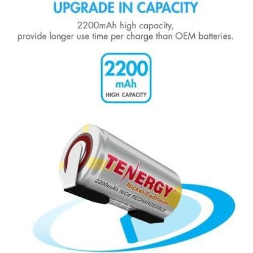 Batería recargable Tenergy Sub C 2200mAh 1.2V - Paquete de 15
