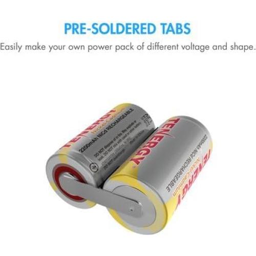 Batería recargable Tenergy Sub C 2200mAh 1.2V - Paquete de 15