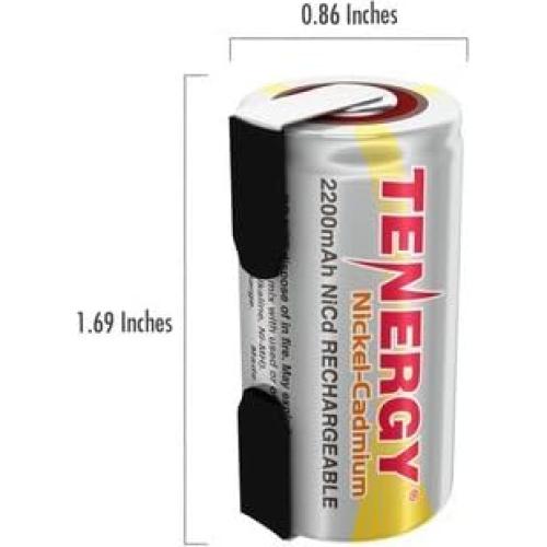 Batería recargable Tenergy Sub C 2200mAh 1.2V - Paquete de 15