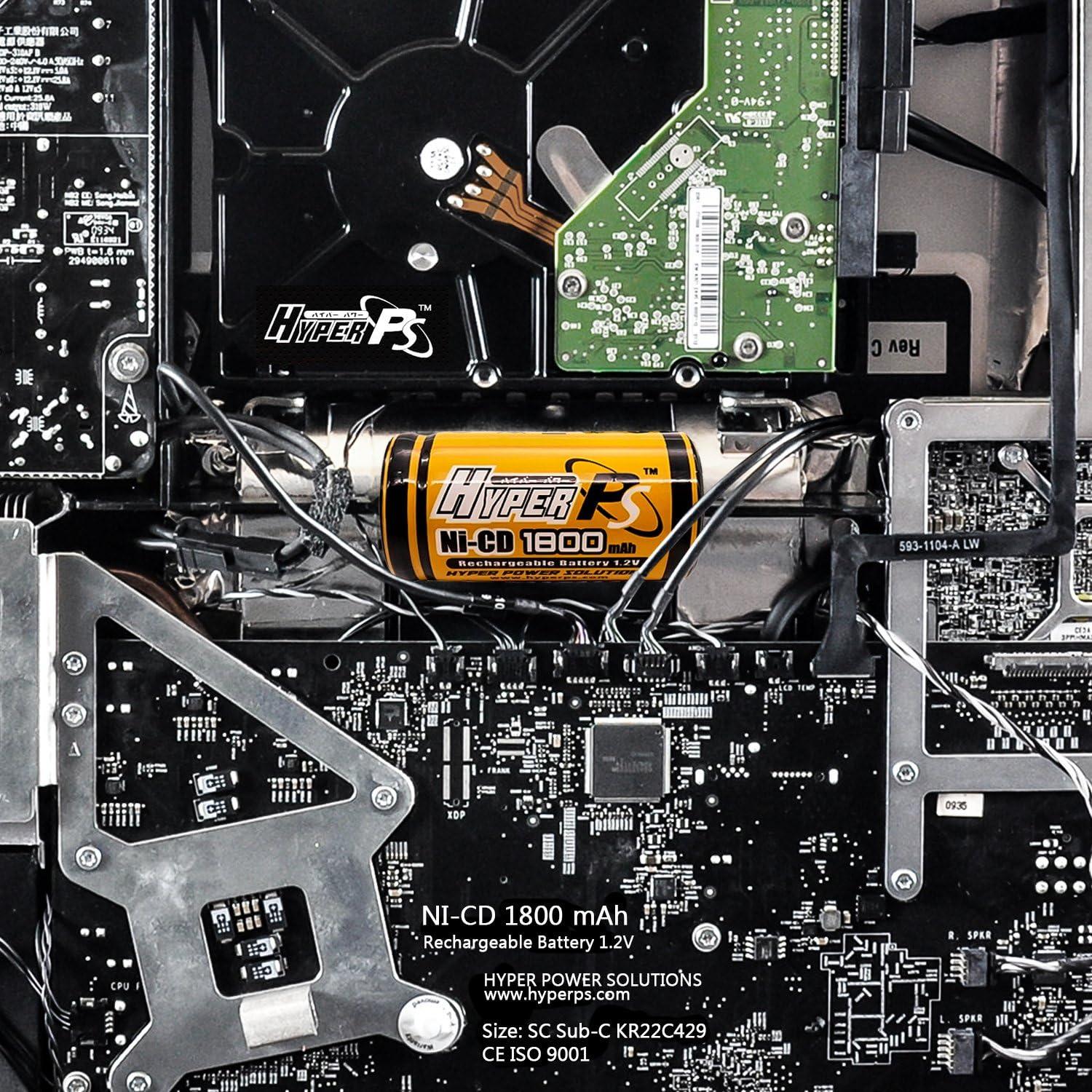 Batería recargable NiCd Sub C 1800mAh 1.2V HyperPS - Paquete de 4