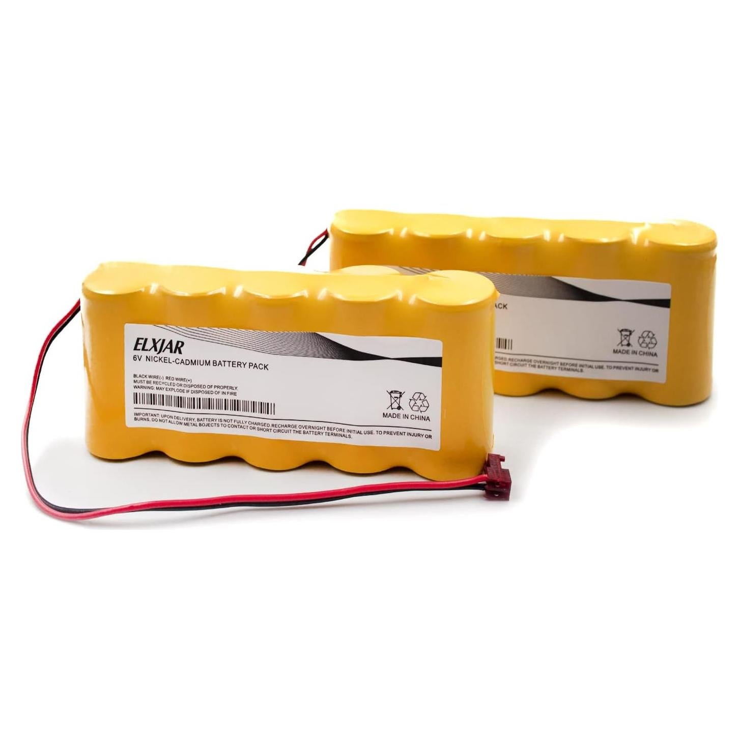 Batería Recargable NiCD 6V 2000mAh elxjar para Emergencia