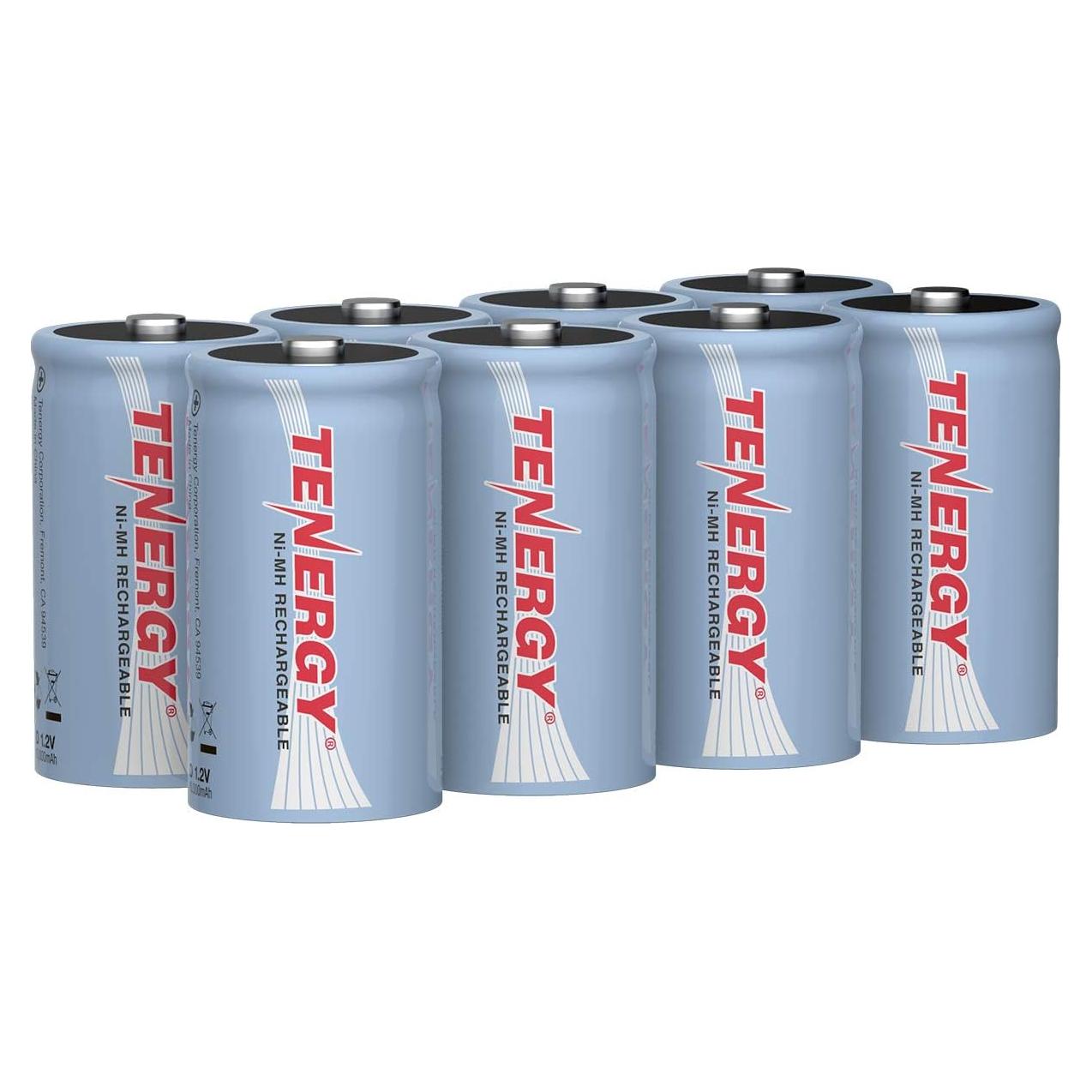 Baterías Recargables D Tenergy 10000mAh - Paquete de 8