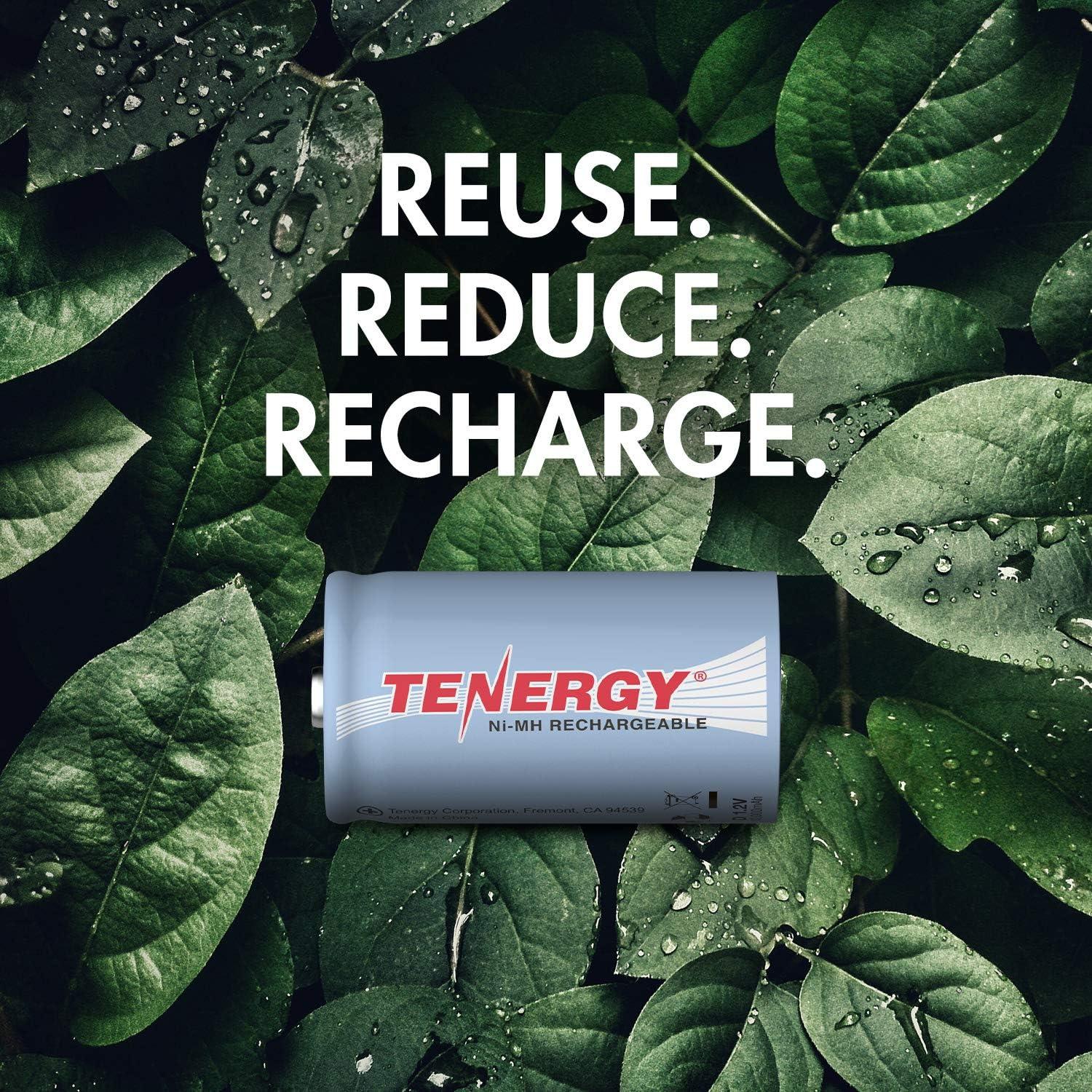 Baterías Recargables D Tenergy 10000mAh - Paquete de 8
