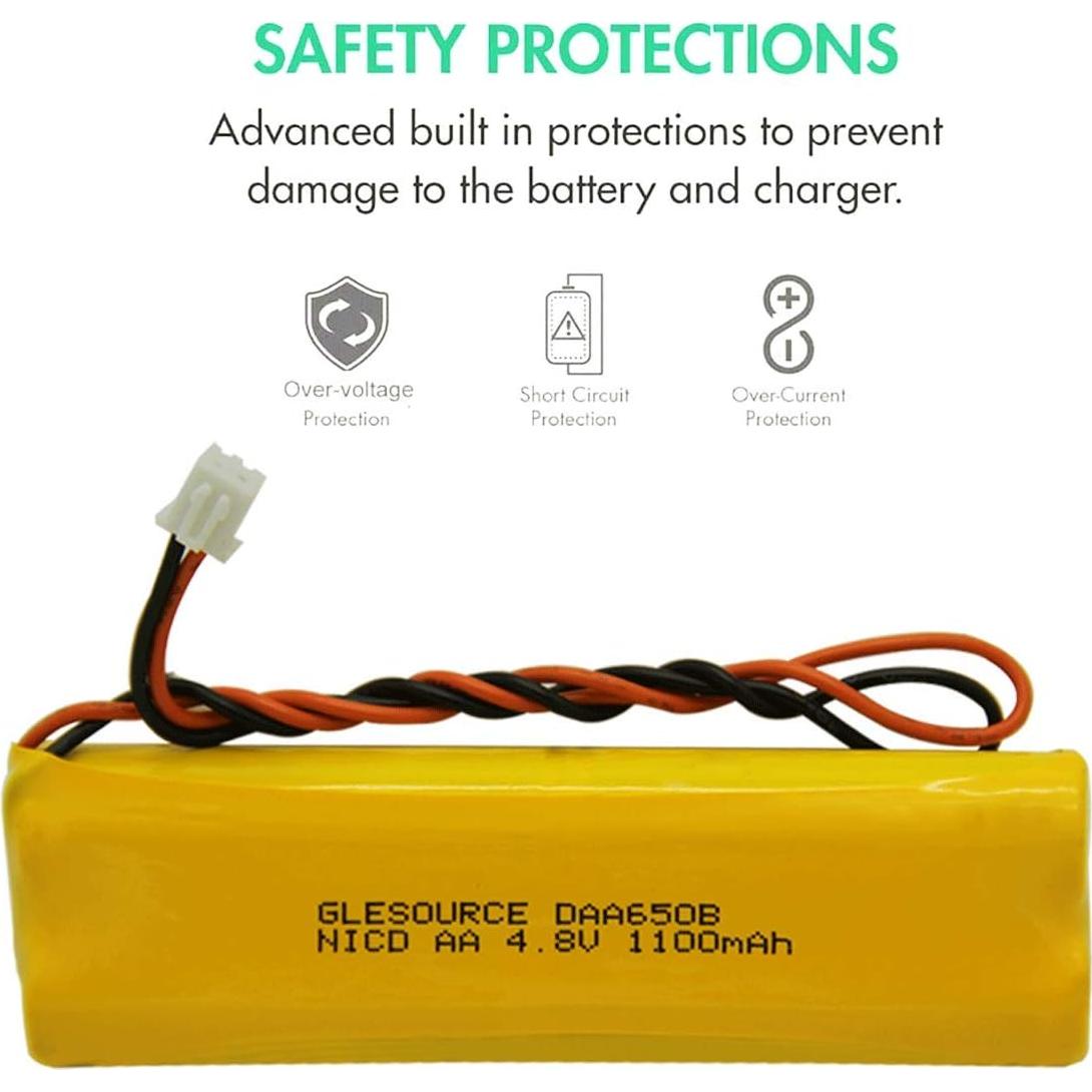 Batería de Emergencia Ni-CD 4.8V 1100mAh GLESOURCE 2 Piezas