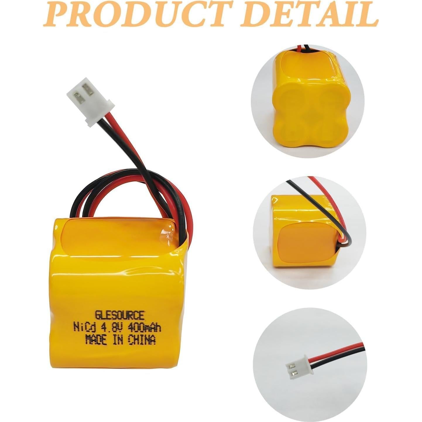 Batería Recargable Ni-CD XUNTU 4.8V 400mAh para Luz de Emergencia (2 Paquete)