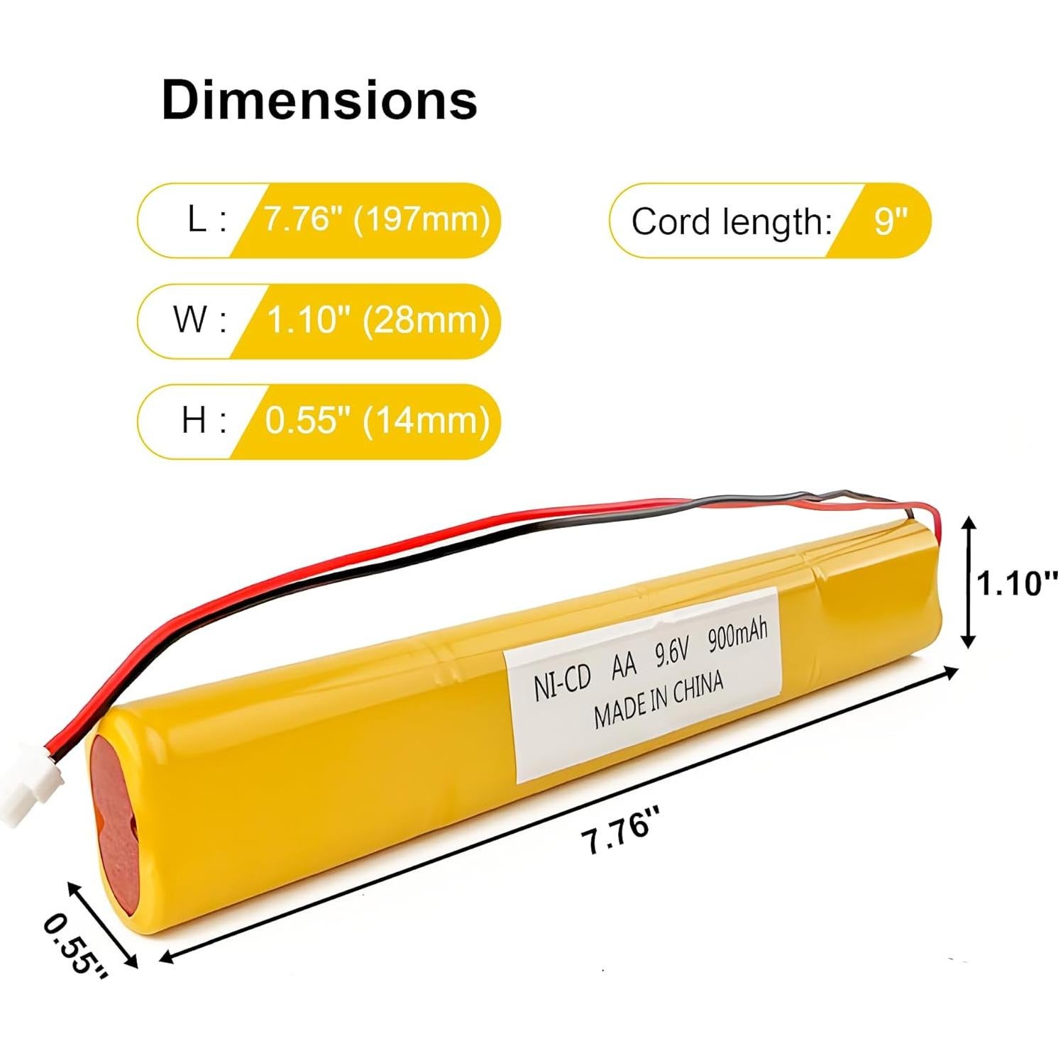Paquete de 2 Baterías Recargables Ni-Cd 9.6V 900mAh Fulpower