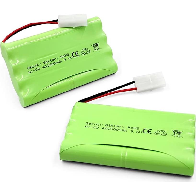 Batería Recargable Ni-Cd 9.6V 1500mAh Gecoty - Paquete de 2