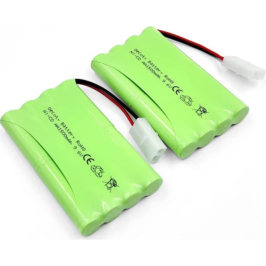 Batería Recargable Ni-Cd 9.6V 1500mAh Gecoty - Paquete de 2