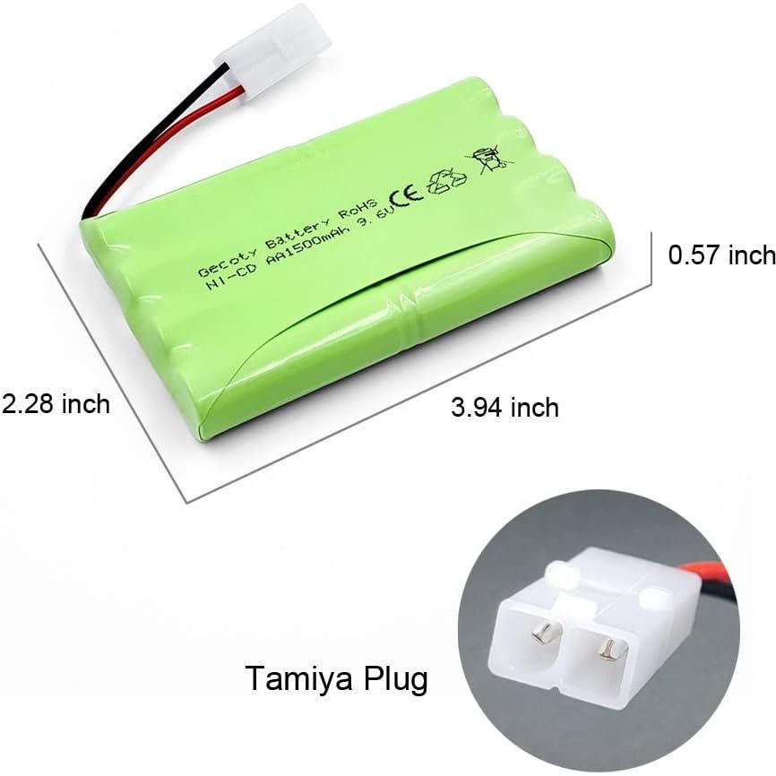 Batería Recargable Ni-Cd 9.6V 1500mAh Gecoty - Paquete de 2