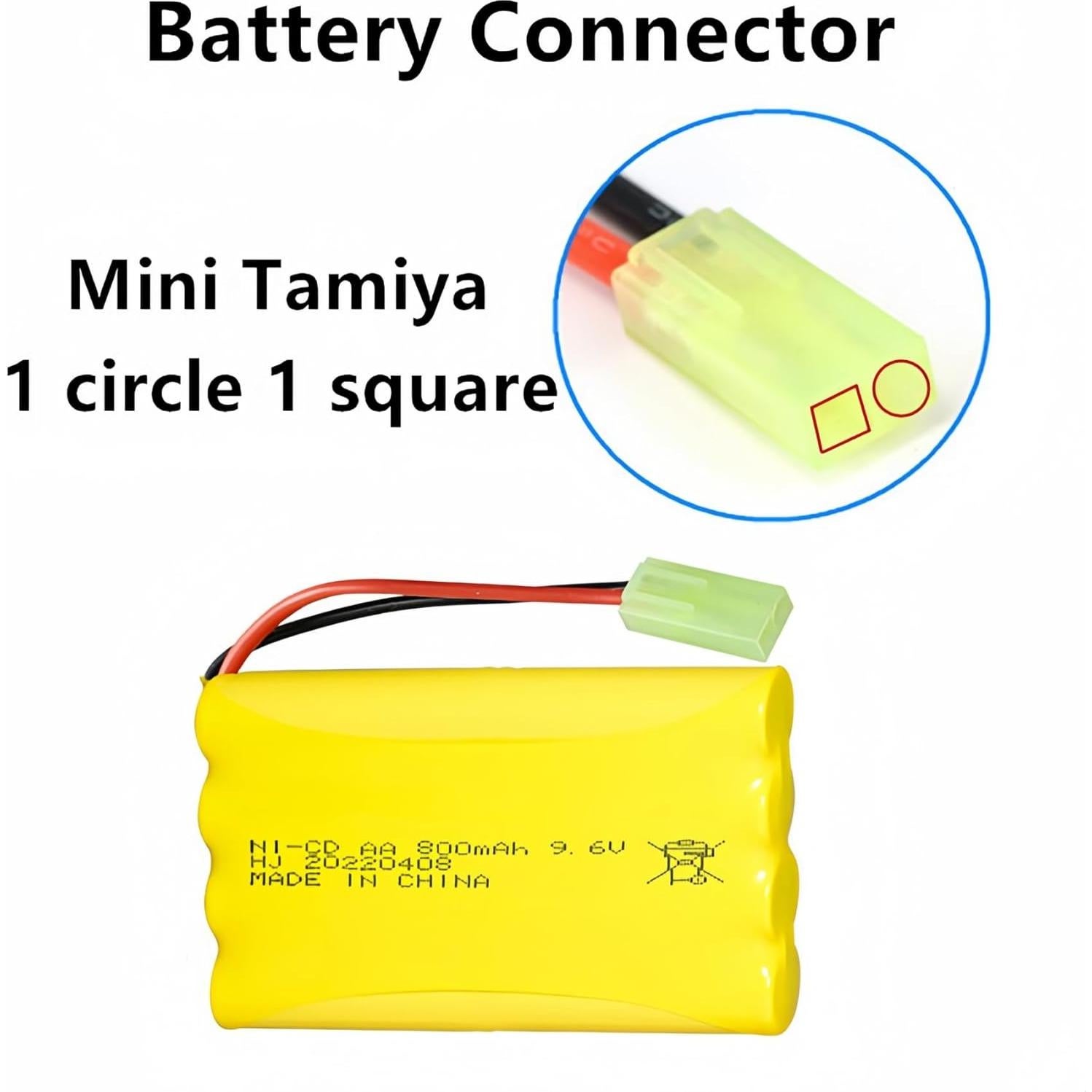 Batería Recargable Ni-Cd AA 9.6V 800mAh Mini Tamiya - 2 Piezas