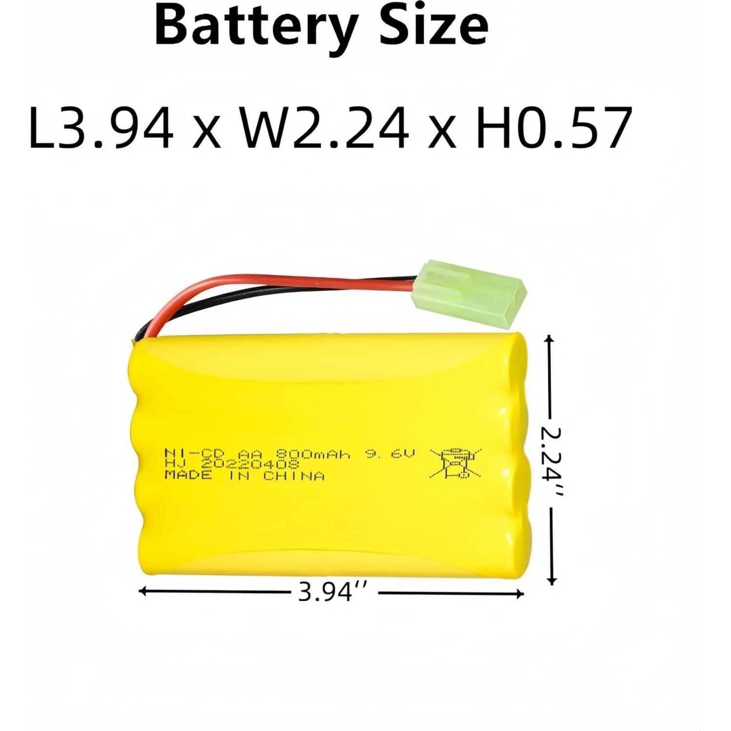 Batería Recargable Ni-Cd AA 9.6V 800mAh Mini Tamiya - 2 Piezas