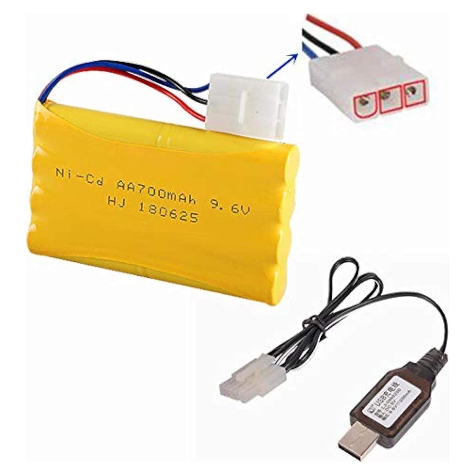 Batería recargable NI-CD 9.6V 700mAh KET-3P para juguetes RC