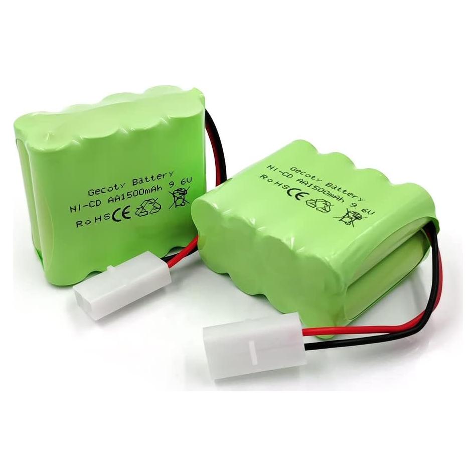 Batería Recargable Ni-Cd 9.6V 1500mAh Gecoty - Paquete de 2