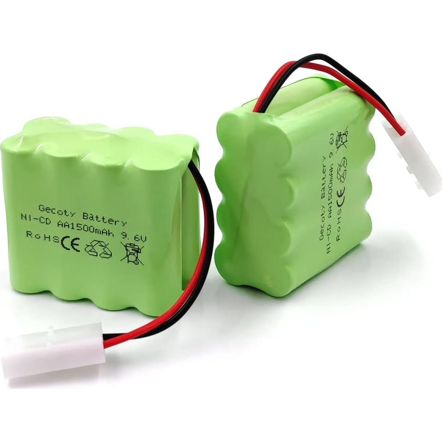 Batería Recargable Ni-Cd 9.6V 1500mAh Gecoty - Paquete de 2