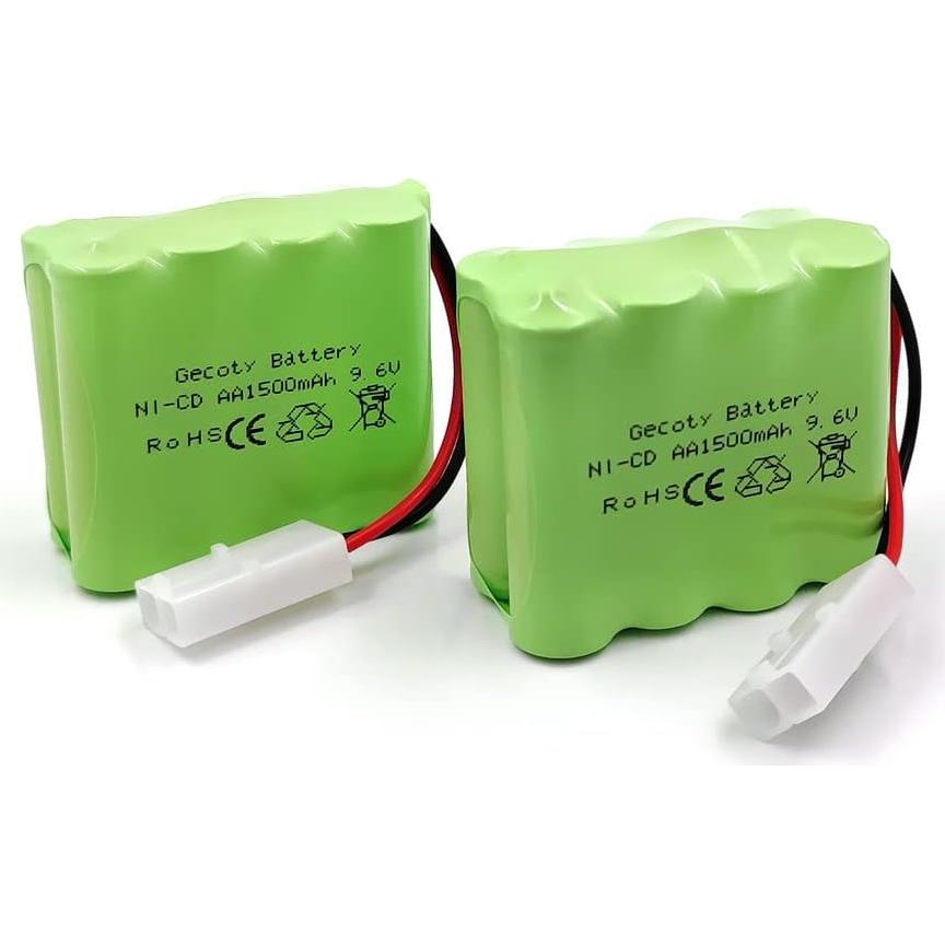 Batería Recargable Ni-Cd 9.6V 1500mAh Gecoty - Paquete de 2