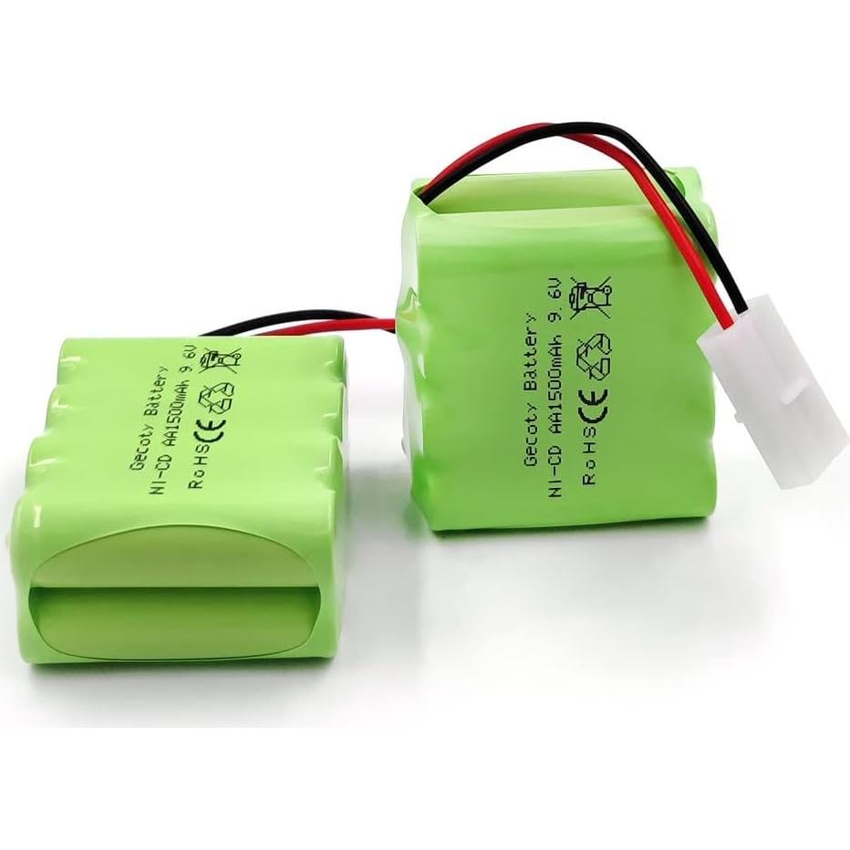 Batería Recargable Ni-Cd 9.6V 1500mAh Gecoty - Paquete de 2