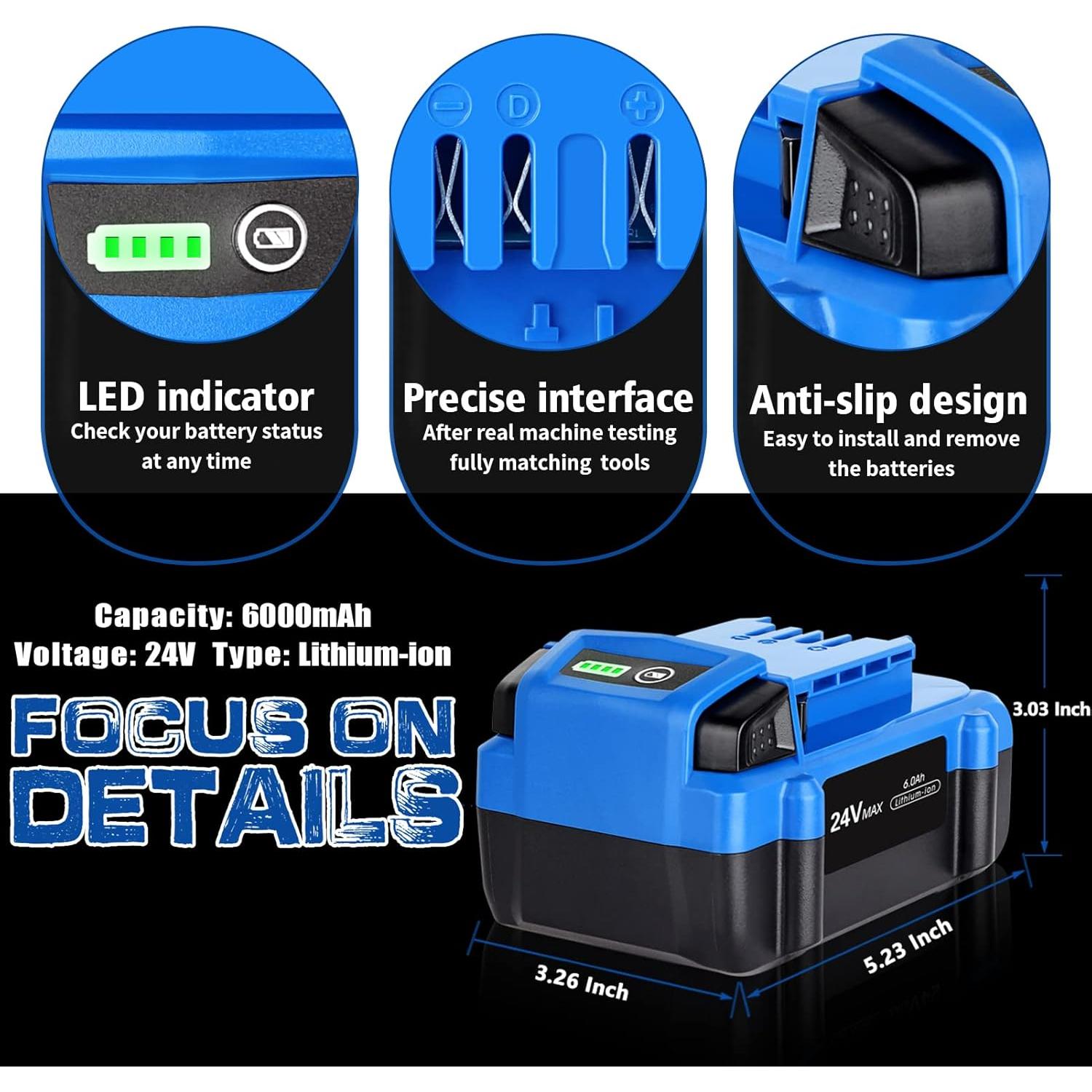 Batería de Reemplazo 6.0Ah TenHutt para Kobalt 24V MAX