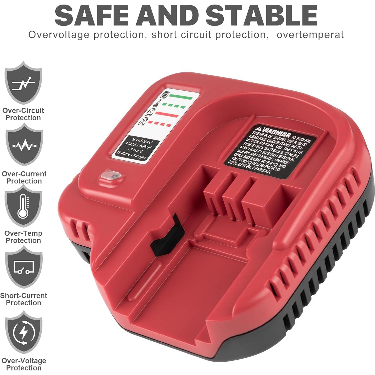 Cargador Rápido DONGPUCUN para Baterías Black & Decker 9.6V a 24V