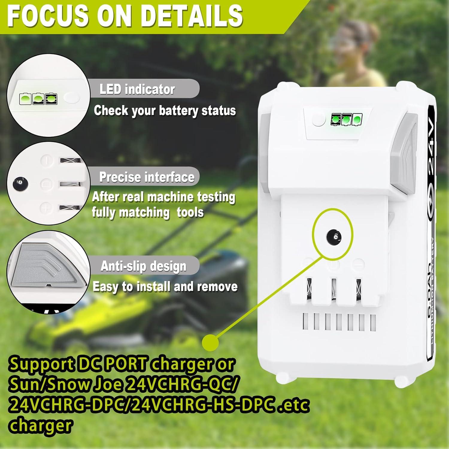 Batería de Reemplazo 24V 6.0Ah TenHutt para Snow Joe 2Pack