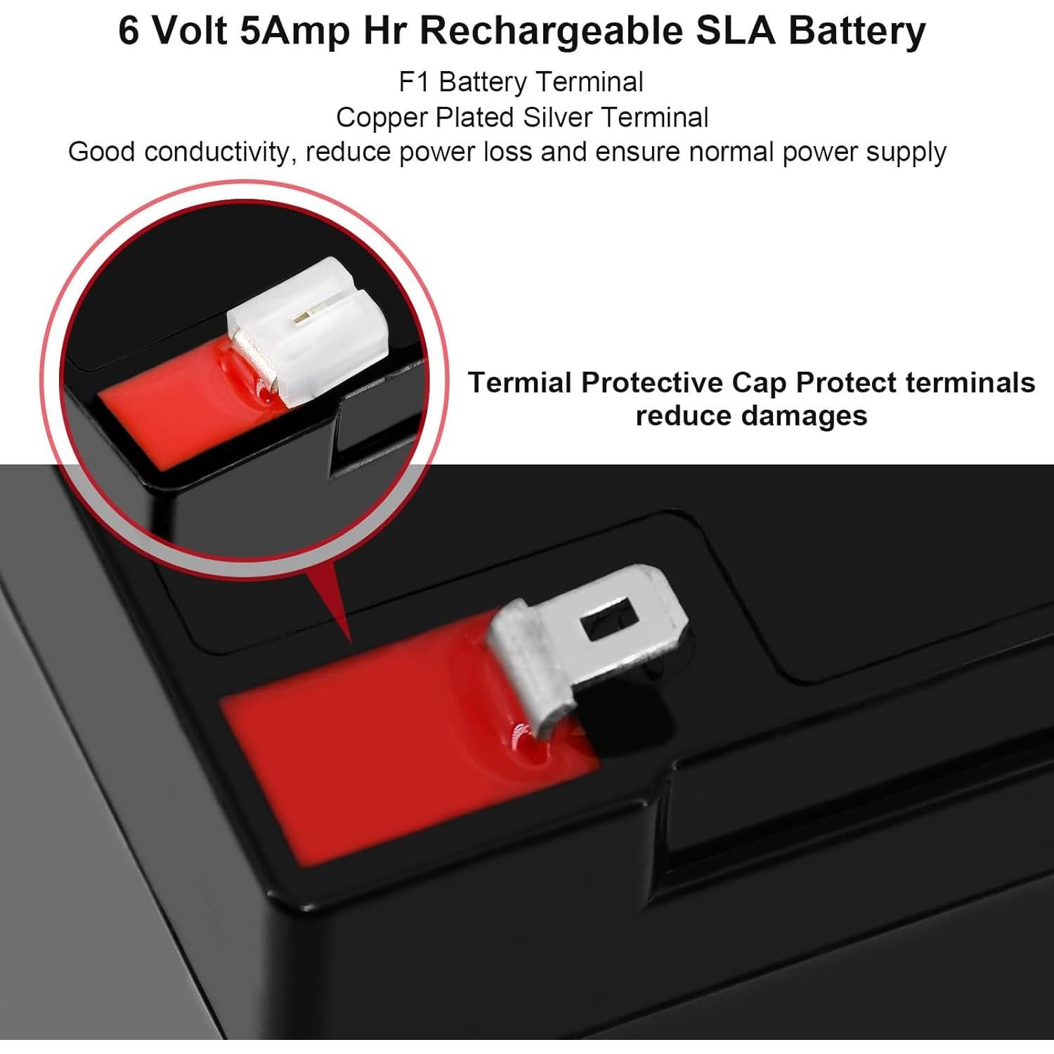 Batería Recargable Miady 6V 5Ah SLA - Paquete de 6 Unidades