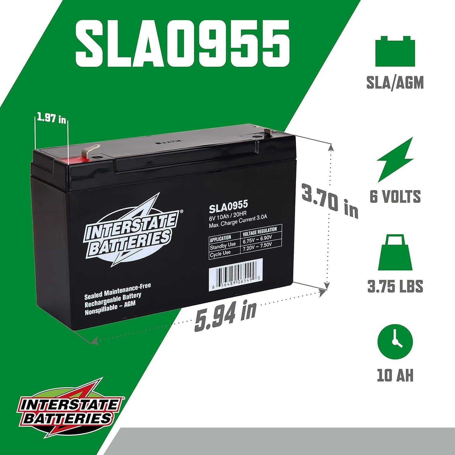 Batería de Plomo Sellada 6V 10Ah Interstate SLA0955