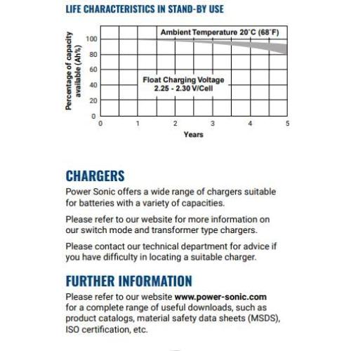 Batería Recargable Power-Sonic PS-640 6V 4.5AH AGM