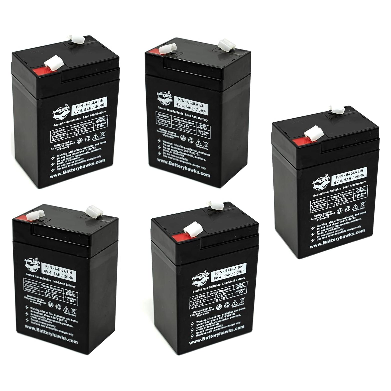 Paquete de 5 Baterías ELB-0604 6V 4.5AH Plomo Sellada